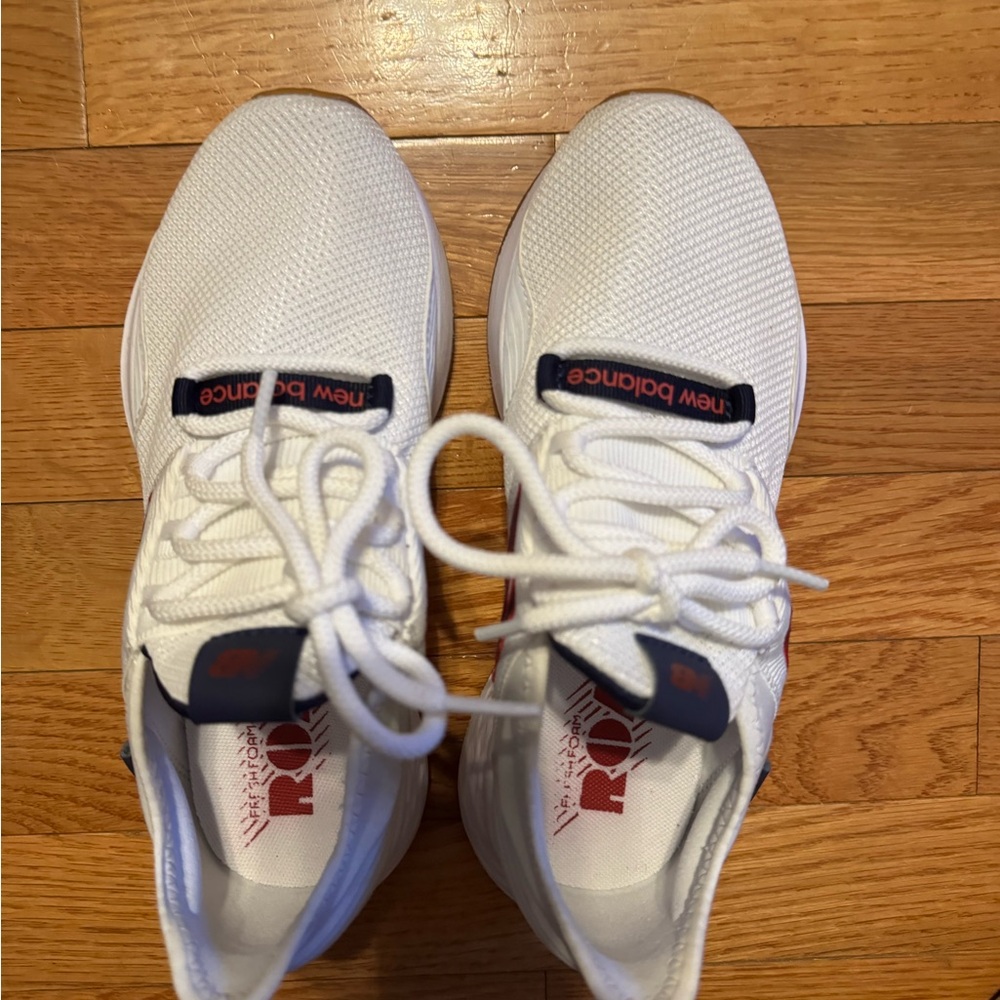 New Balance White and Navy Sneakers